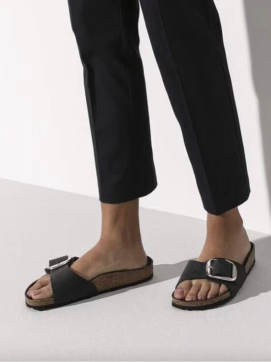 Birkenstock Shoes - Birkenstock Madrid Big Buckle Oiled Leather Black 37/6-6.5US